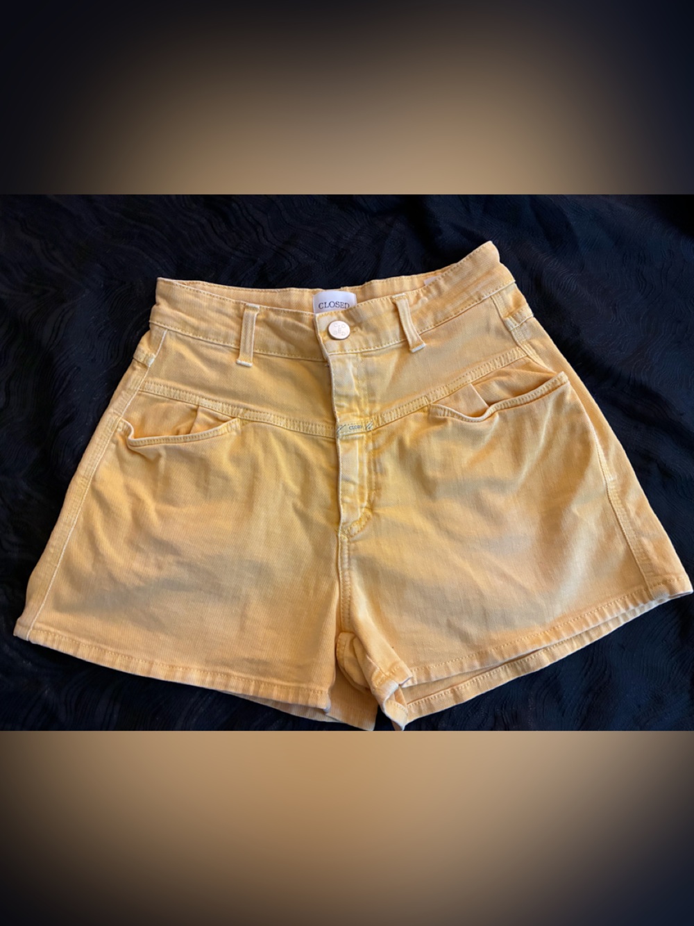 Closed Yellow High-Rise Denim Shorts